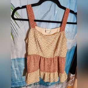 Paper Crane size XS Tiered Ruffle Tank
